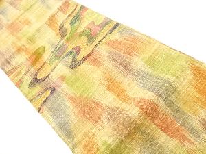 手織り紬抽象霞模様織出し名古屋帯